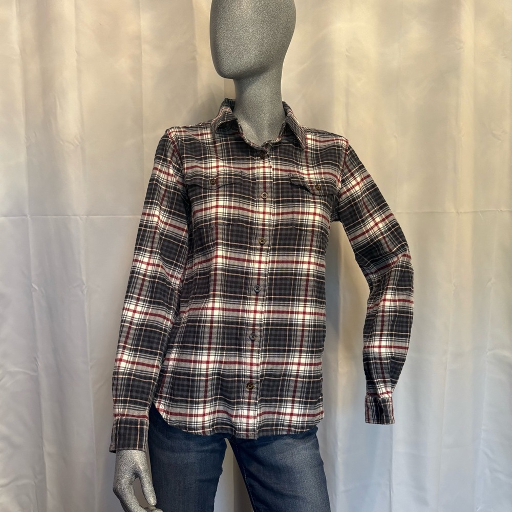 Carhartt Plaid Check Flannel Shirt Long Sleeve Button Up Cabincore Woodsy Sz S